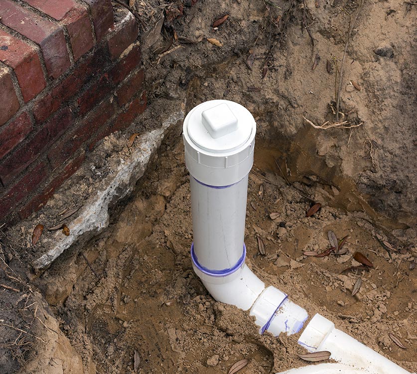 PVC pipe with clean out cap attached